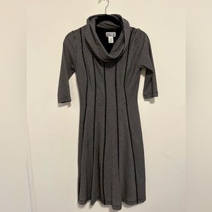 Women’s small turtle neck, striped dress